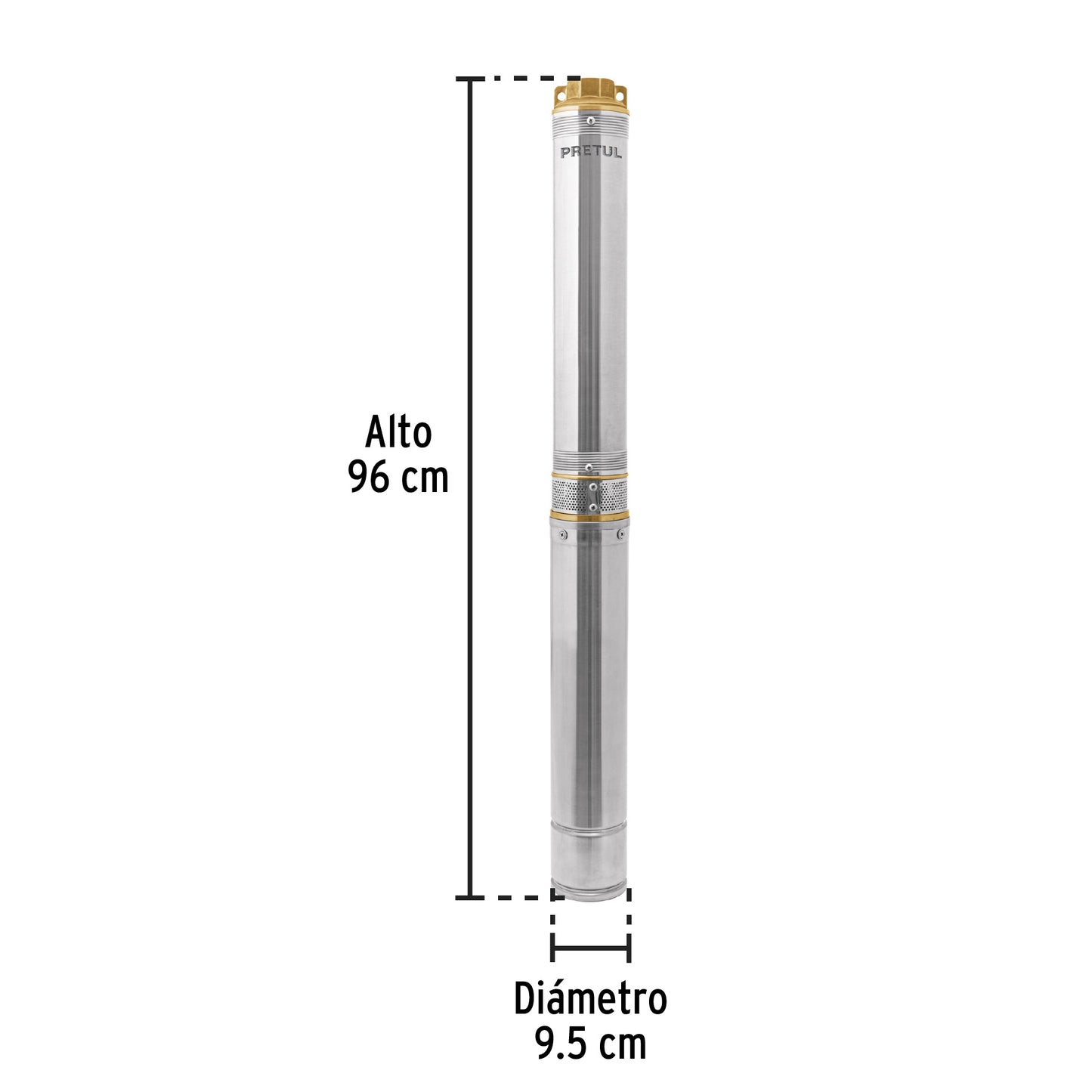 BOMBA PARA AGUA LIMPIA 2-HP SUMERGIBLE TIPO BALA PRETUL
