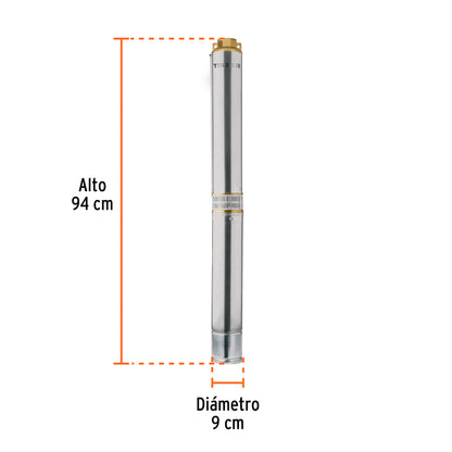 BOMBA PARA AGUA LIMPIA 2-HP SUMERGIBLE TIPO BALA TRUPER