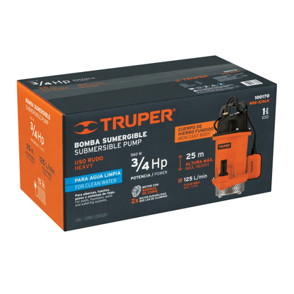 BOMBA PARA AGUA 3/4-HP TRUPER SUMERGIBLE