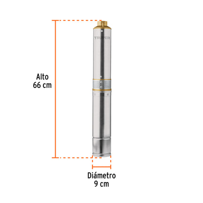 BOMBA PARA AGUA LIMPIA 3/4-HP SUMERGIBLE TIPO BALA TRUPER
