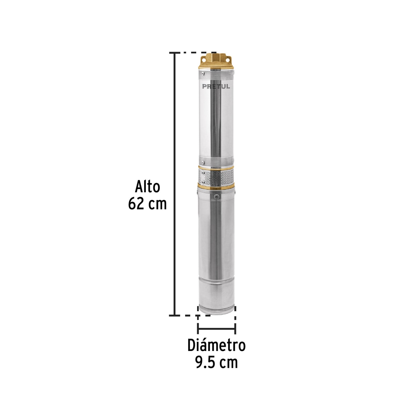 BOMBA PARA AGUA LIMPIA 3/4-HP SUMERGIBLE TIPO BALA PRETUL