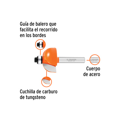 BROCA PARA ROUTER CUARTO BOCEL CON BALERO TRUPER