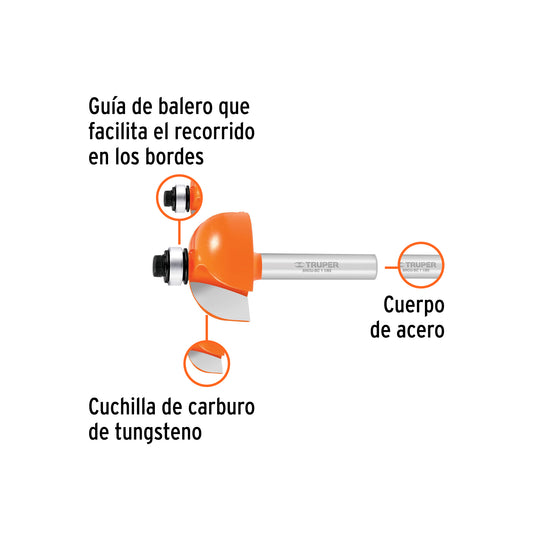 BROCA PARA ROUTER CUARTO BOCEL CON BALERO TRUPER