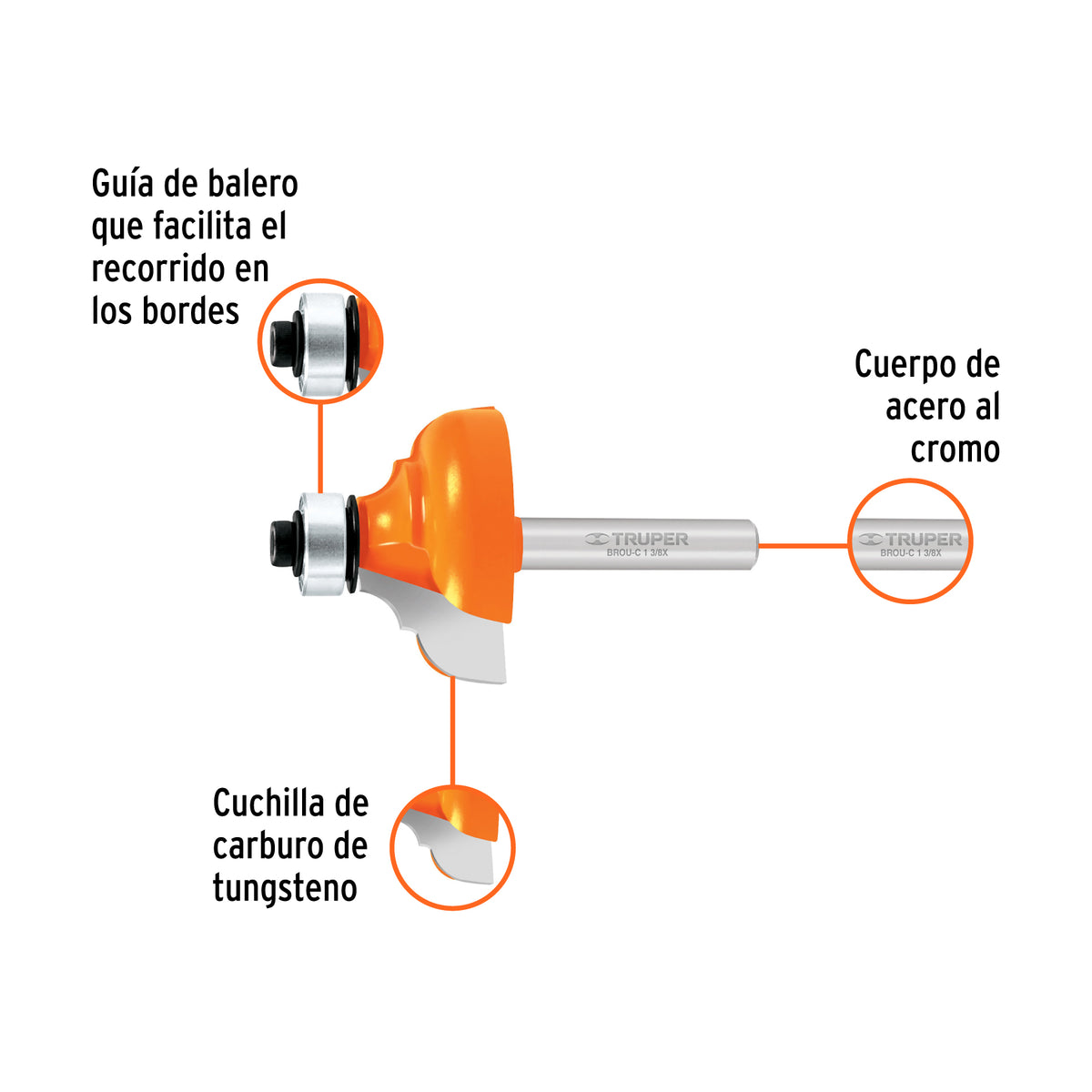 BROCA ROUTER 1-3/8X11/16 TRUPER CON BALERO