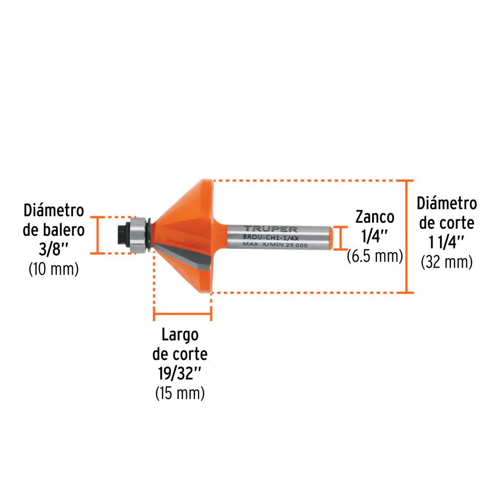 BROCA ROUTER 1-1/4 TRUPER 45/GRADOS