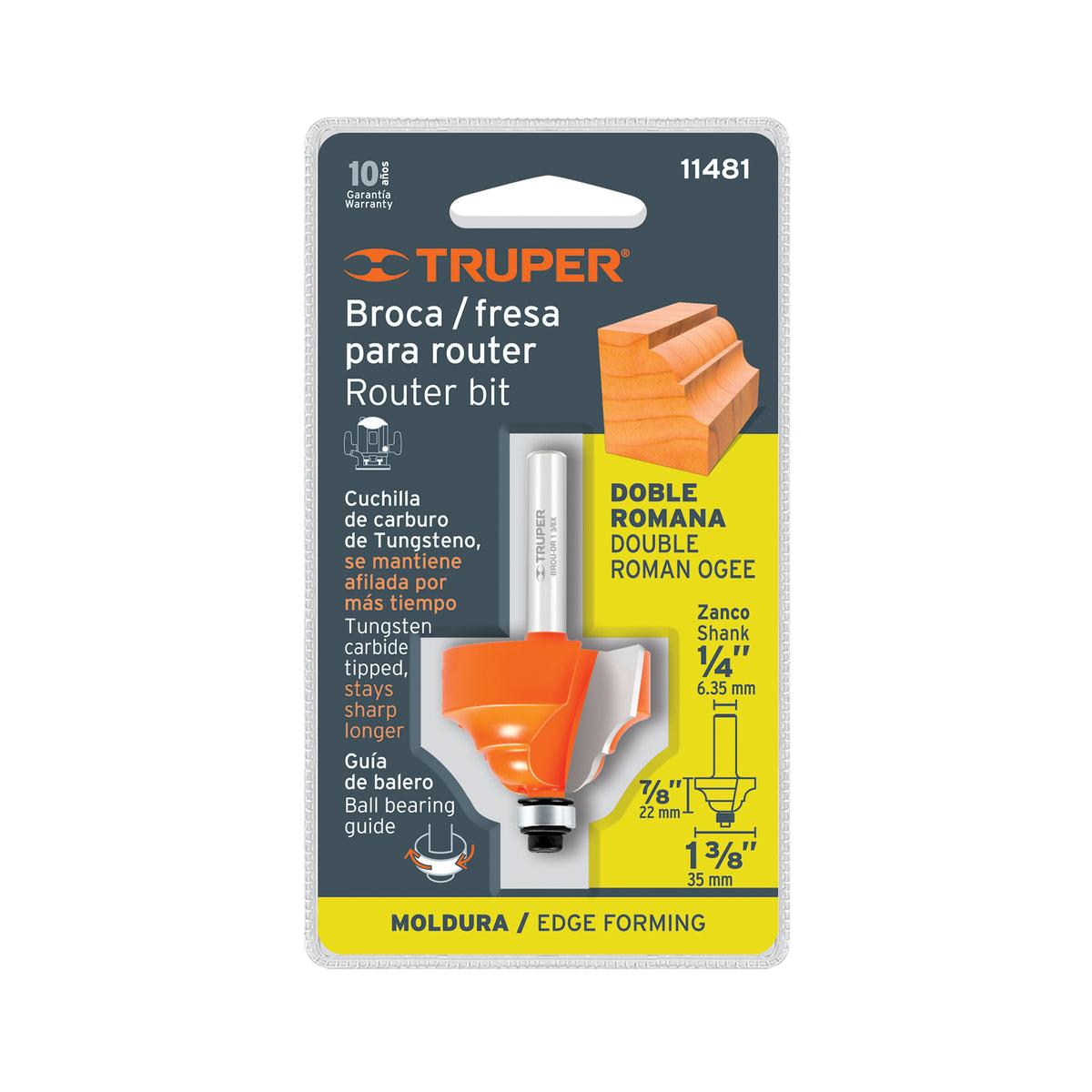 BROCA ROUTER 1-3/8 TRUPER DOBLE/ROMANA