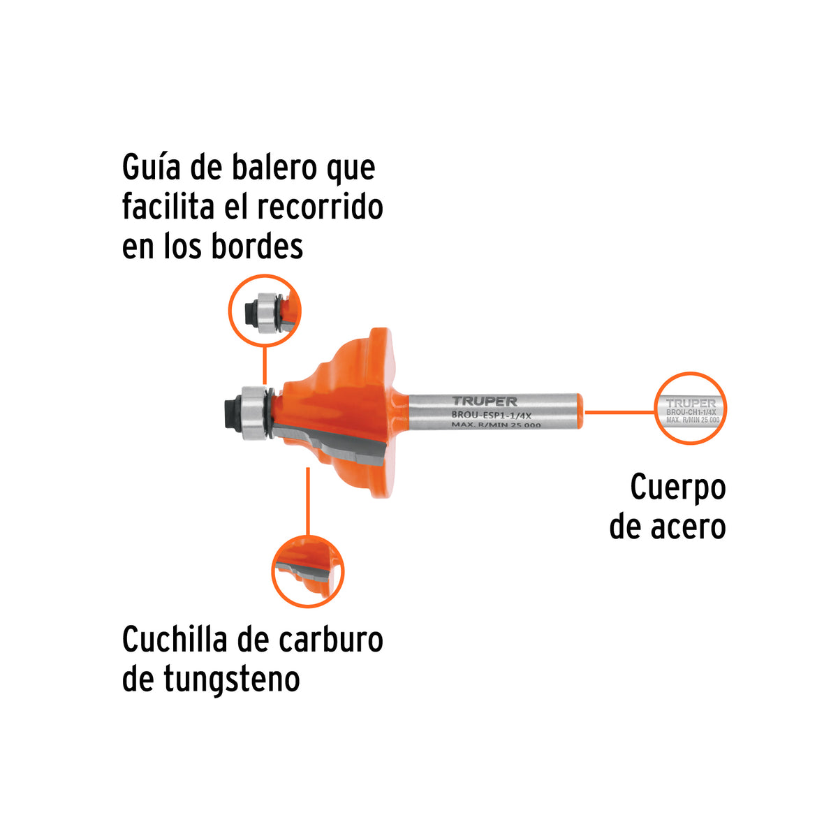 BROCA ROUTER 1-1/4 TRUPER ESPAÑOLA