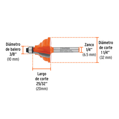 BROCA ROUTER 1-1/4 TRUPER ESPAÑOLA