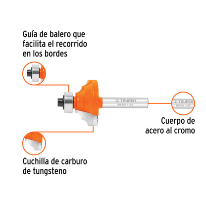 BROCA PARA ROUTER MOLDURA CLASICA CON BALERO TRUPER