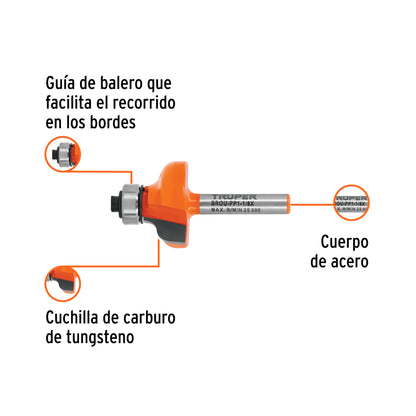 BROCA PARA ROUTER PECHO PALOMA CON BALERO TRUPER