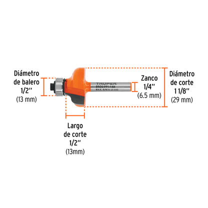 BROCA PARA ROUTER PECHO PALOMA CON BALERO TRUPER