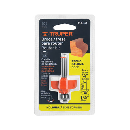BROCA PARA ROUTER PECHO PALOMA CON BALERO TRUPER