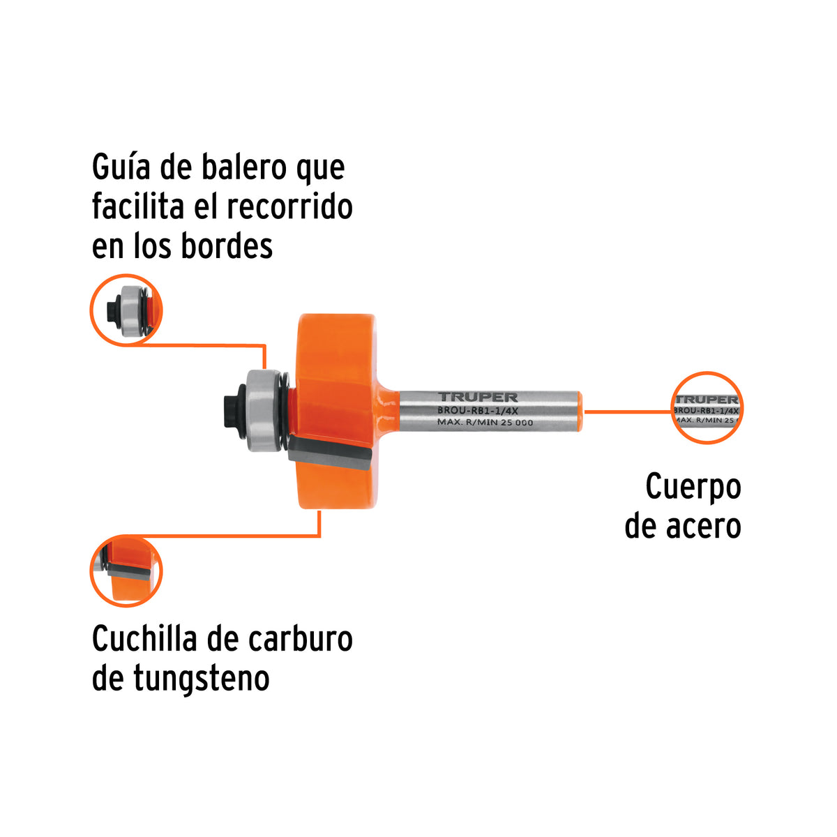 BROCA PARA ROUTER REBAJADOR 1-1/4 TRUPER