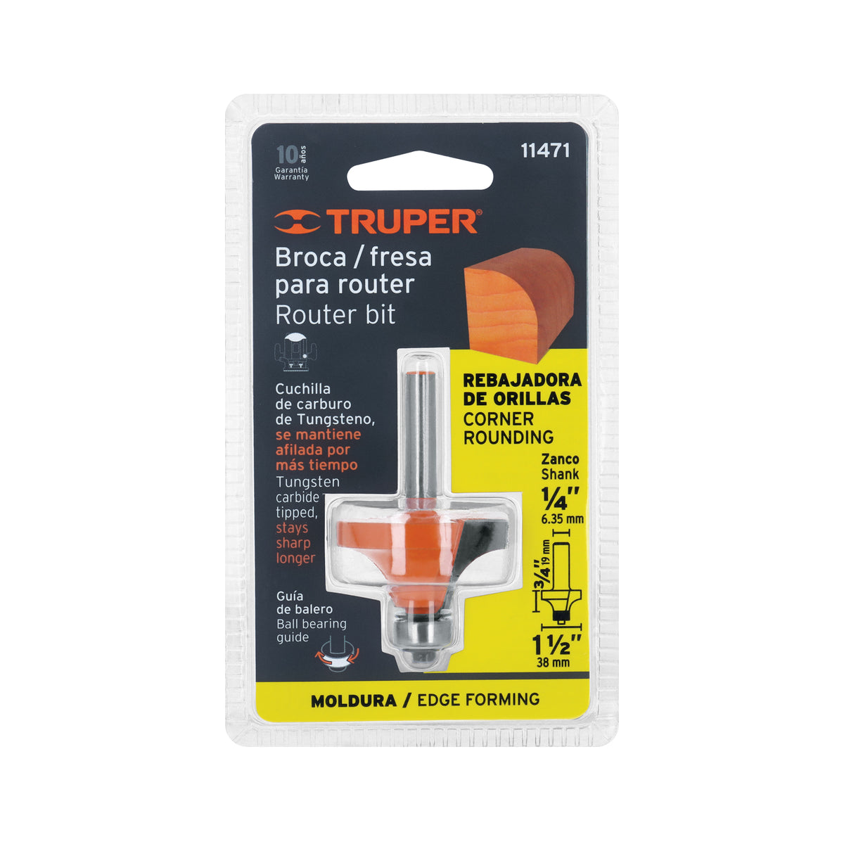 BROCA PARA ROUTER REDONDEADORA CON BALERO TRUPER