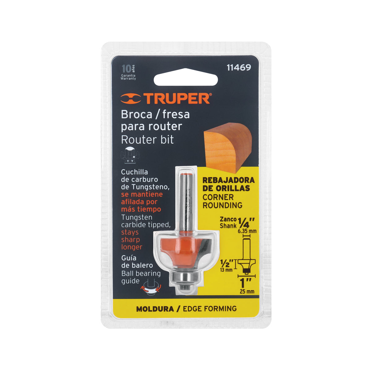BROCA PARA ROUTER REDONDEADORA CON BALERO TRUPER