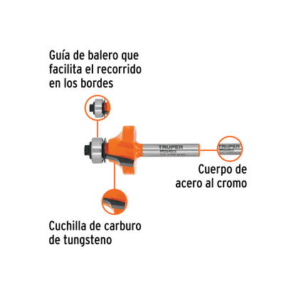 BROCA PARA ROUTER REDONDEADORA CON BALERO TRUPER