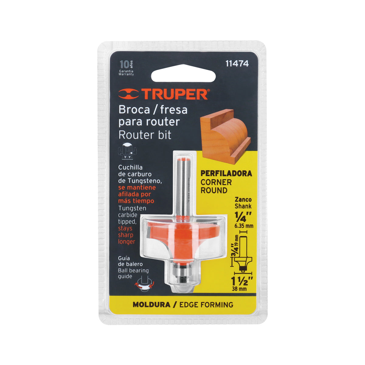 BROCA ROUTER 1-1/2X 3/4 TRUPER REDON/MOL DE BAL