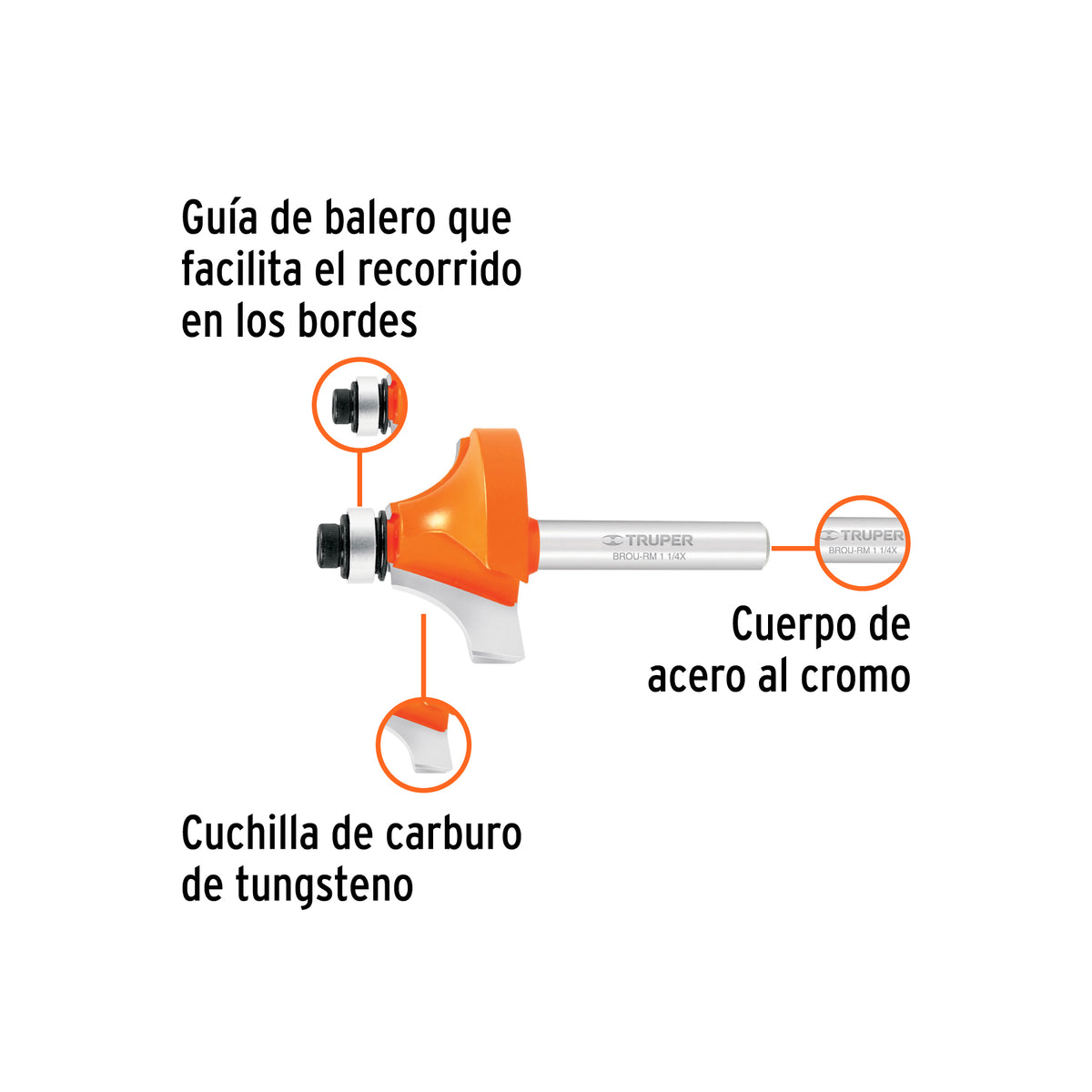BROCA ROUTER 1-1/4 TRUPER REDONDEADOR