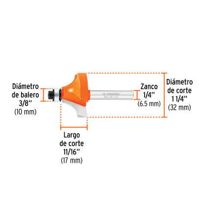 BROCA ROUTER 1-1/4 TRUPER REDONDEADOR