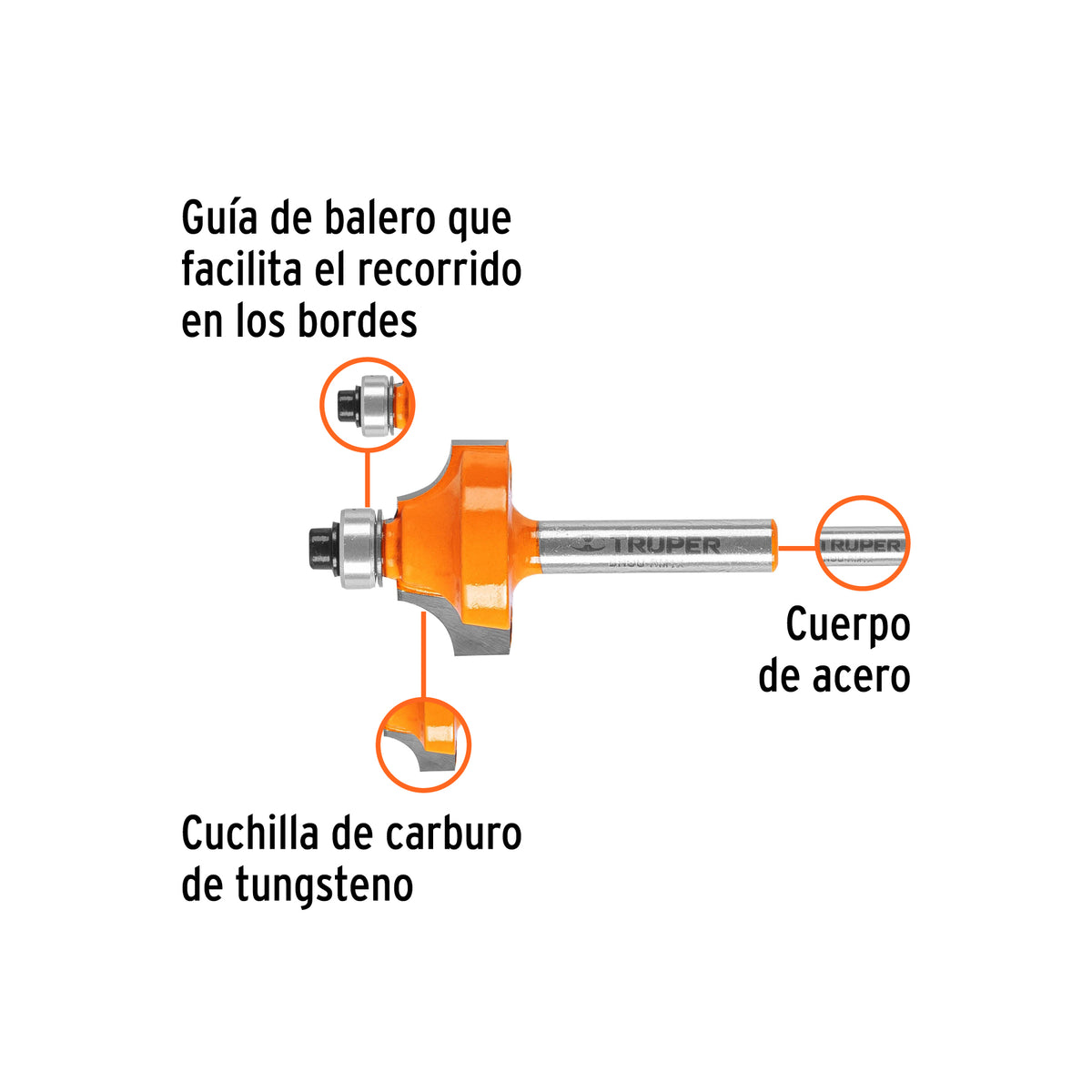 BROCA ROUTER 1X 1/2 TRUPER REDON/MOL DE BAL