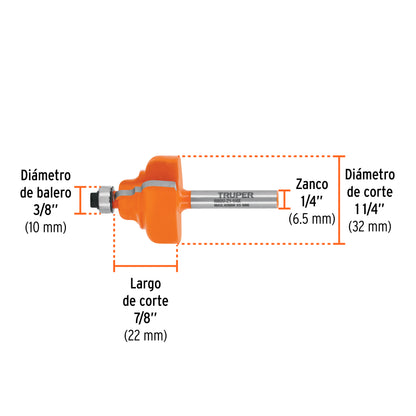 BROCA PARA ROUTER ZAFIRO CON BALERO TRUPER