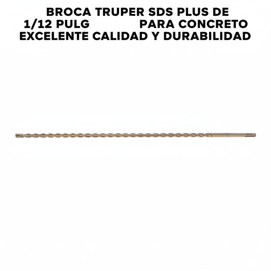 BROCA TRUPER SDS PLUS DE 1/12 PULGADAS PARA CONCRETO - 6 pulgadas