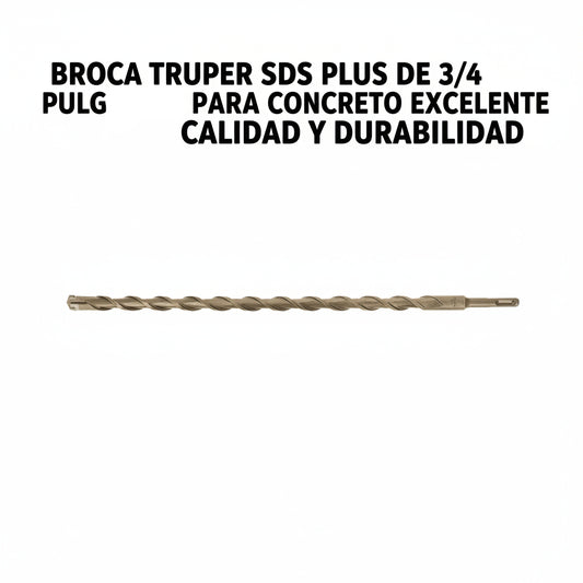 BROCA TRUPER SDS PLUS DE 3/4 PULGADAS PARA CONCRETO - 8 pulgadas