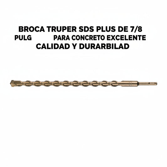 BROCA TRUPER SDS PLUS DE 7/8 PULGADAS PARA CONCRETO - 8 pulgadas