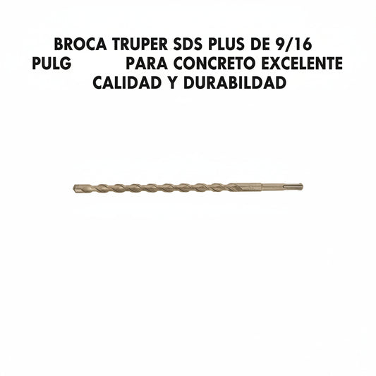 BROCA TRUPER SDS PLUS DE 9/16 PULGADAS PARA CONCRETO - 6 pulgadas