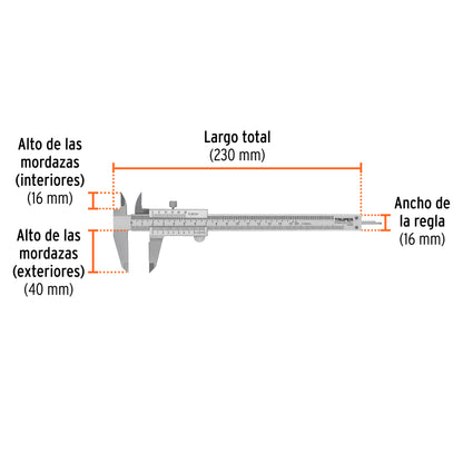 CALIBRADOR PIE DE REY 6"/150MM CAL-6MP TRUPER