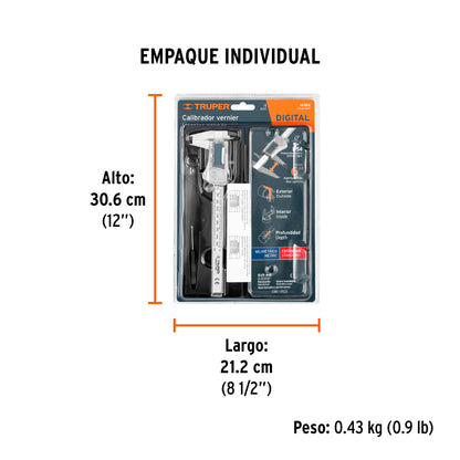 CALIBRADOR PIE DE REY 6"/150MM CALDI-6MP TRUPER DIGIT