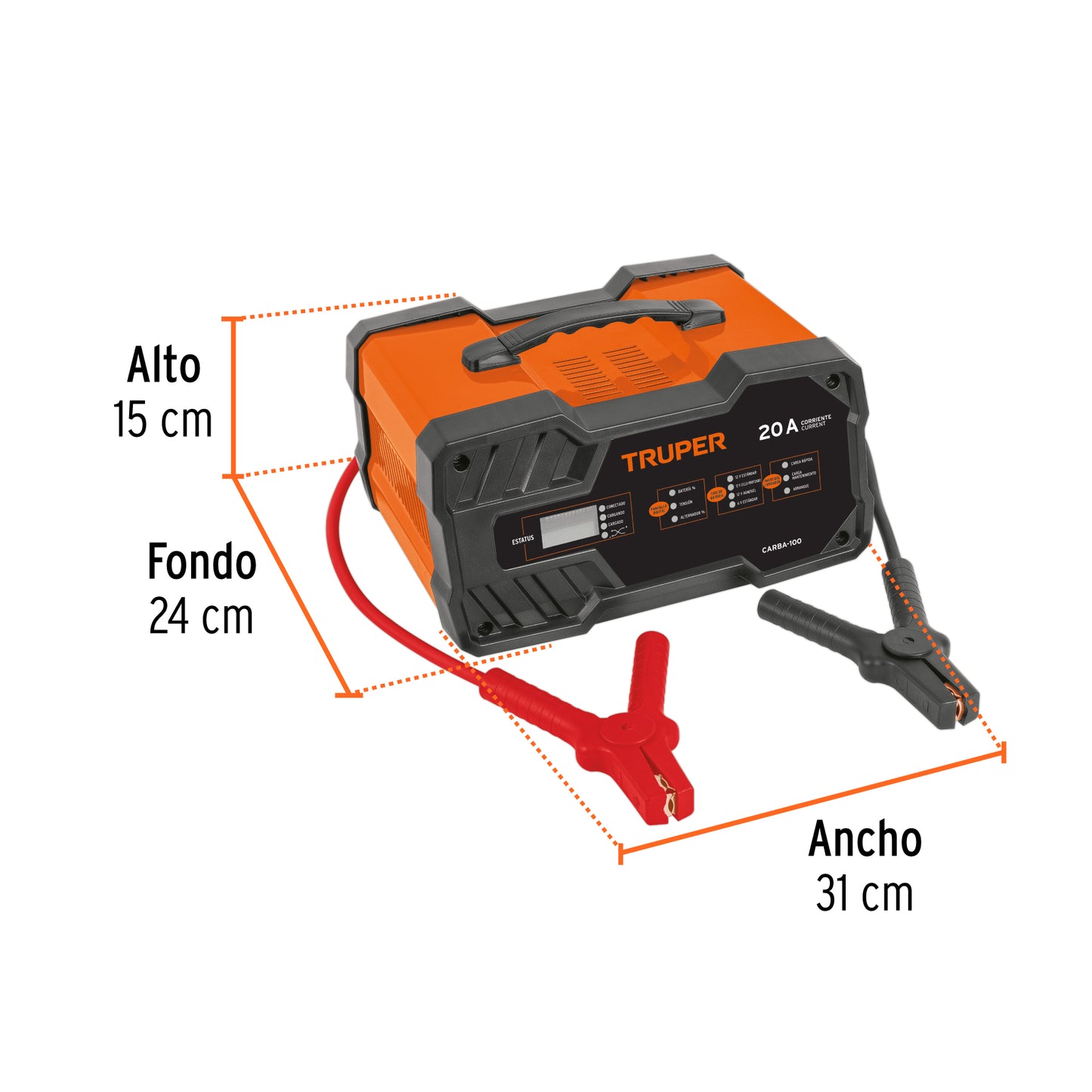 CARGADOR DE BATERIA TRUPER DE 100A 12-24V