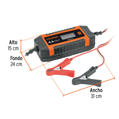 CARGADOR DE BATERIA TRUPER DE 4A 6-12V