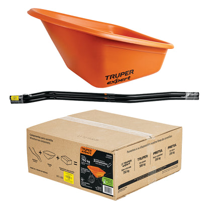 CARRETA TRUPER DESARMADA PLASTICA PARA GRANOS CAT-60PLX ANARANJADA