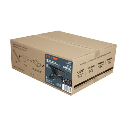 CARRETA TRUPER DESARMADA PLASTICA PARA GRANOS CAT-60PL NEGRA
