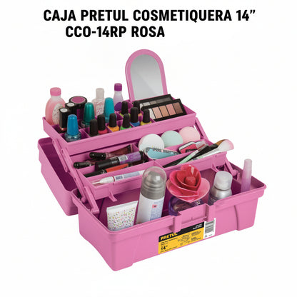 CAJA PRETUL COSMETIQUERA 14 CCO-14RP ROSA/MORADA