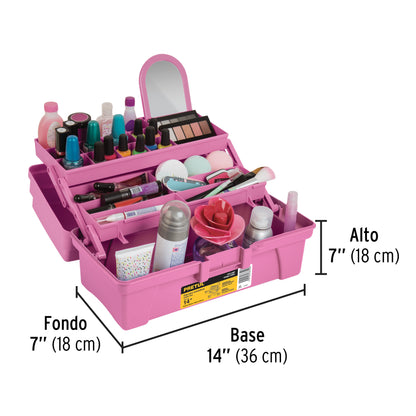 CAJA PRETUL COSMETIQUERA 14 CCO-14RP ROSA/MORADA