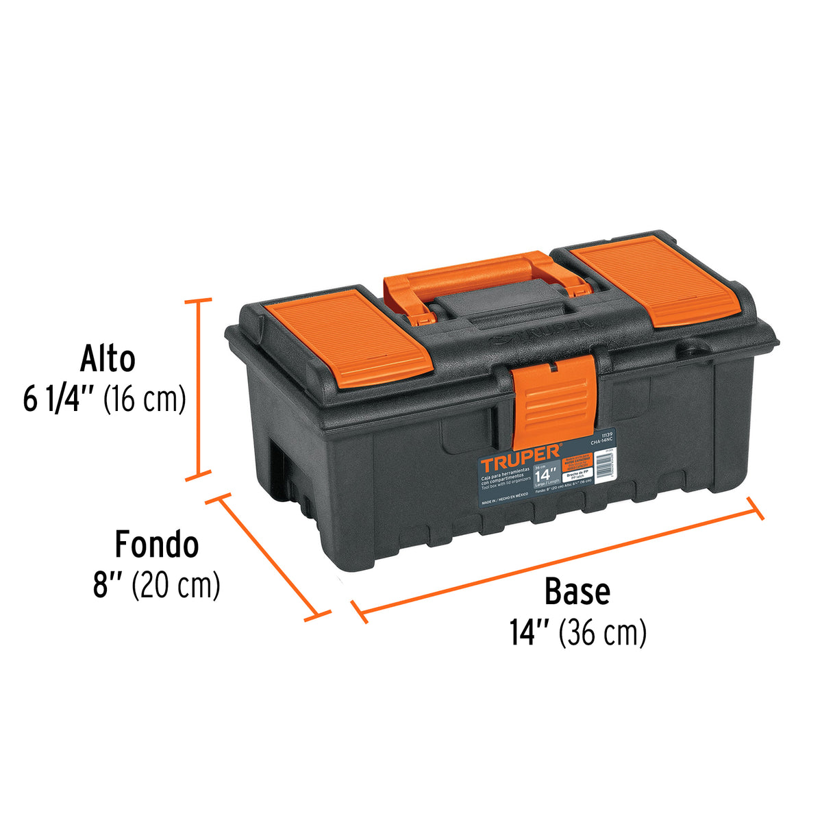 CAJA PARA HERRAMIENTAS TRUPER NARANJA