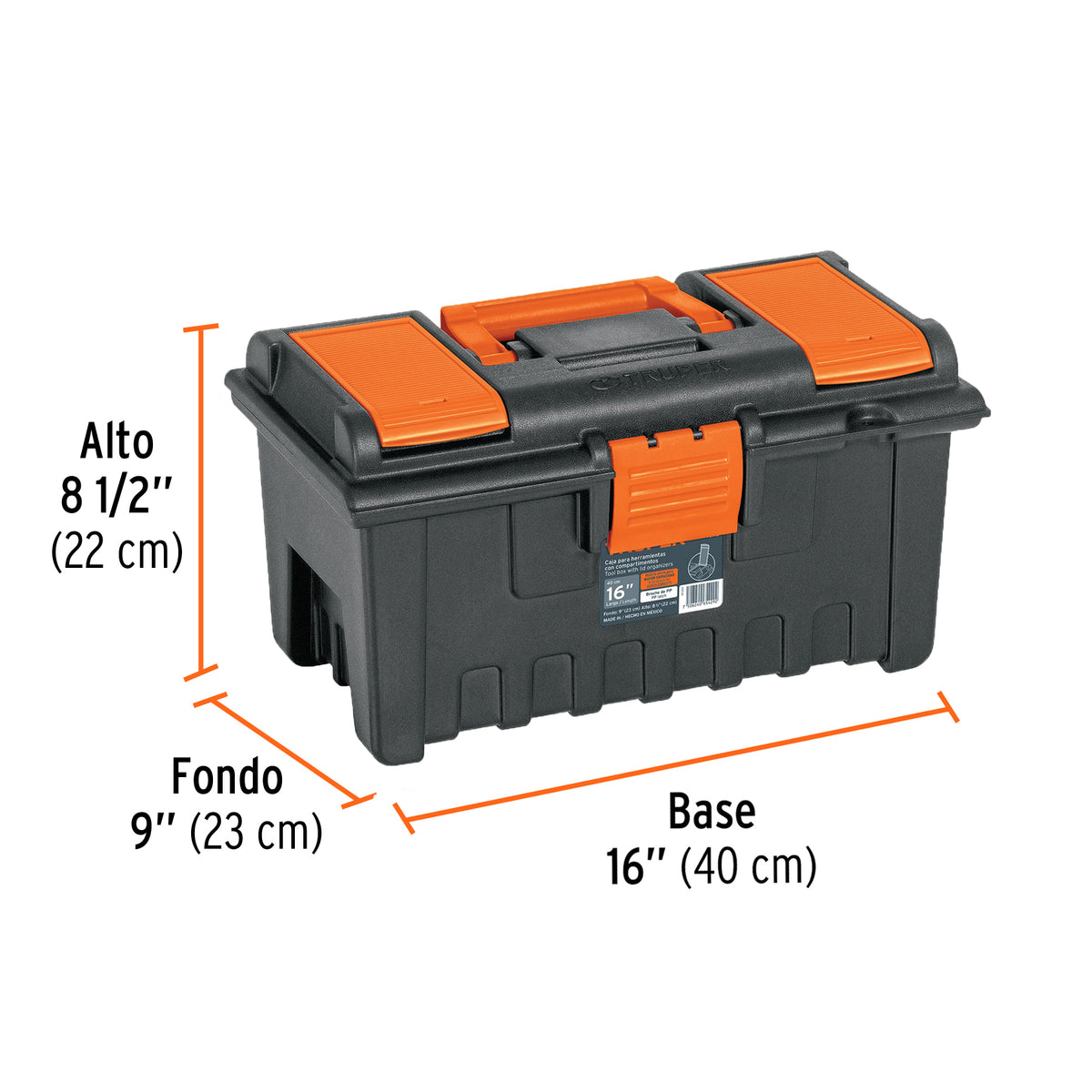 CAJA PARA HERRAMIENTAS TRUPER NARANJA