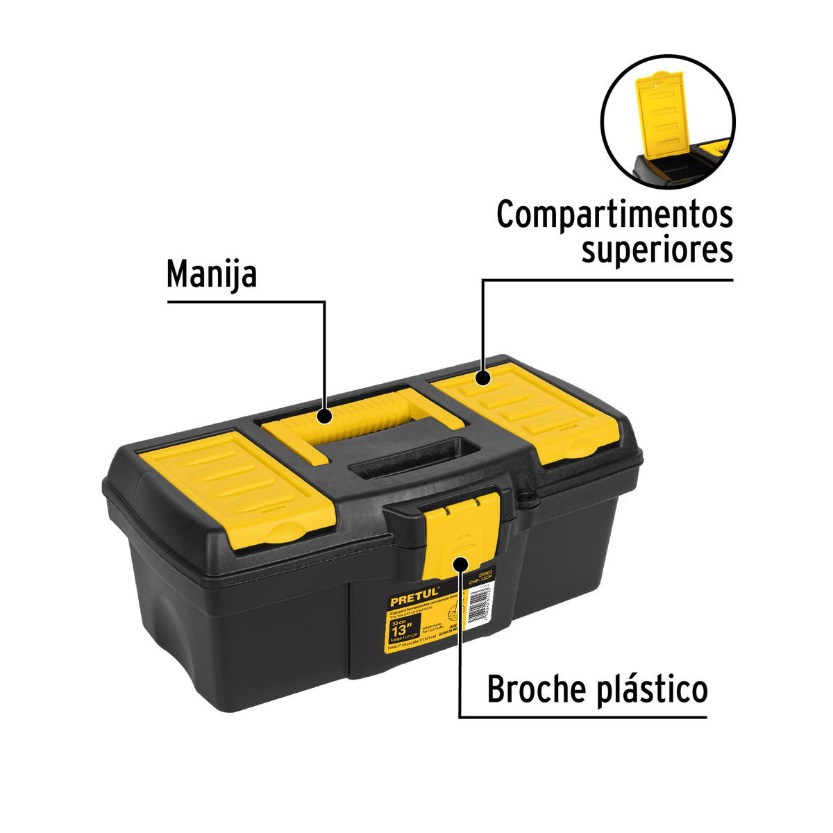 CAJA PARA HERRAMIENTA PRETUL NEGRO/ AMARILLO
