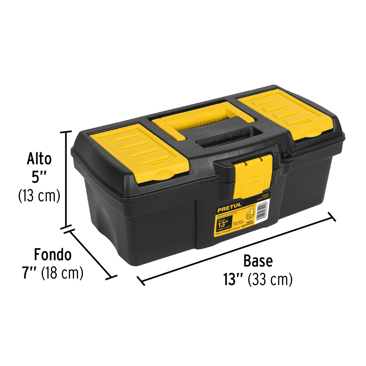 CAJA PARA HERRAMIENTA PRETUL NEGRO/ AMARILLO