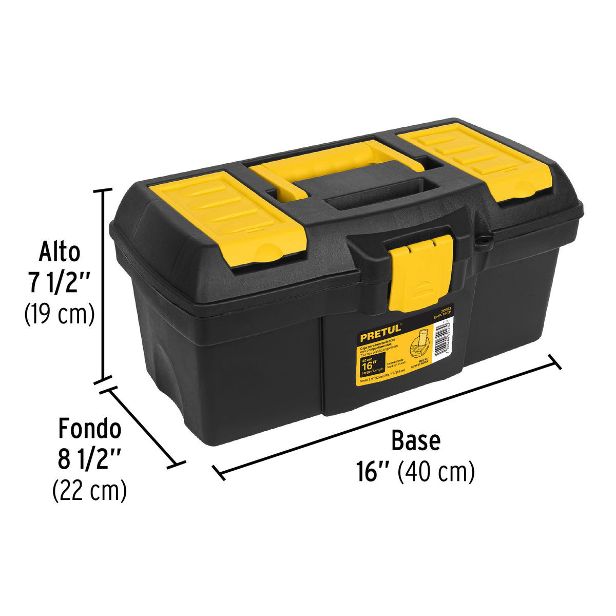 CAJA PARA HERRAMIENTA PRETUL NEGRO/ AMARILLO