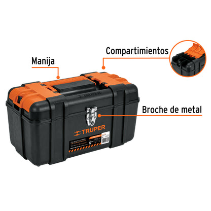 CAJA PARA HERRAMIENTAS CON COMPARTIMIENTOS TRUPER CHP-17XC NEGRA INDUSTRIAL