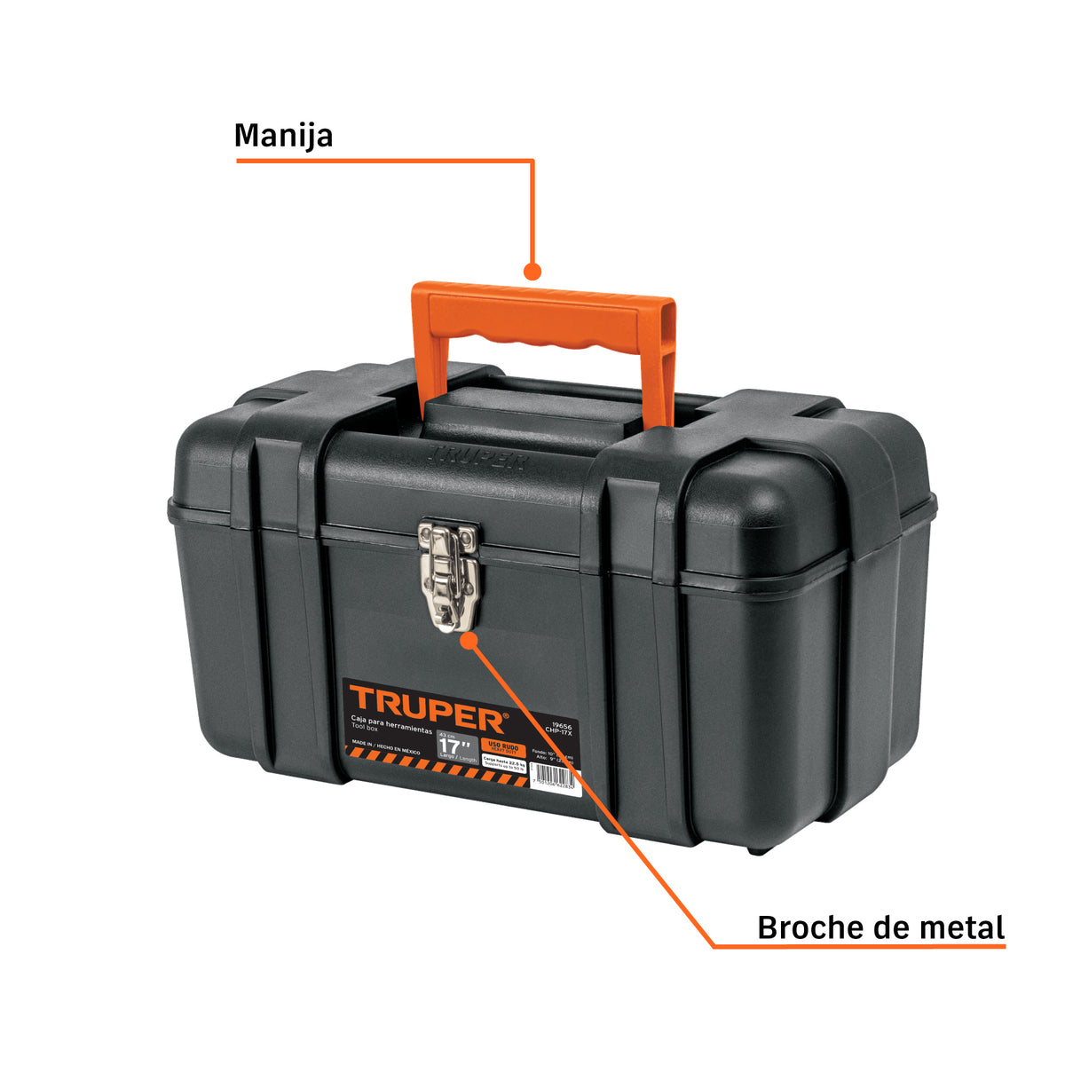 CAJA PARA HERRAMIENTA TRUPER CHP-17X NEGRA INDUSTRIAL