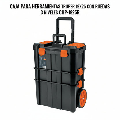 CAJA PARA HERRAMIENTAS TRUPER 19X25 CON RUEDAS 3 NIVELES CHP-1925R