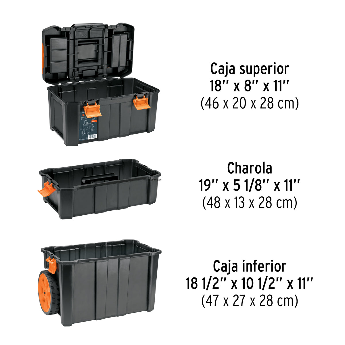 CAJA PARA HERRAMIENTAS TRUPER 19X25 CON RUEDAS 3 NIVELES CHP-1925R