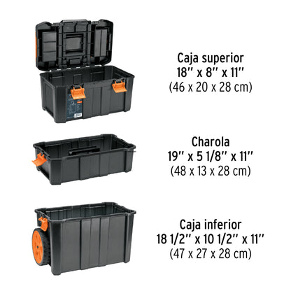 CAJA PARA HERRAMIENTAS TRUPER 19X25 CON RUEDAS 3 NIVELES CHP-1925R