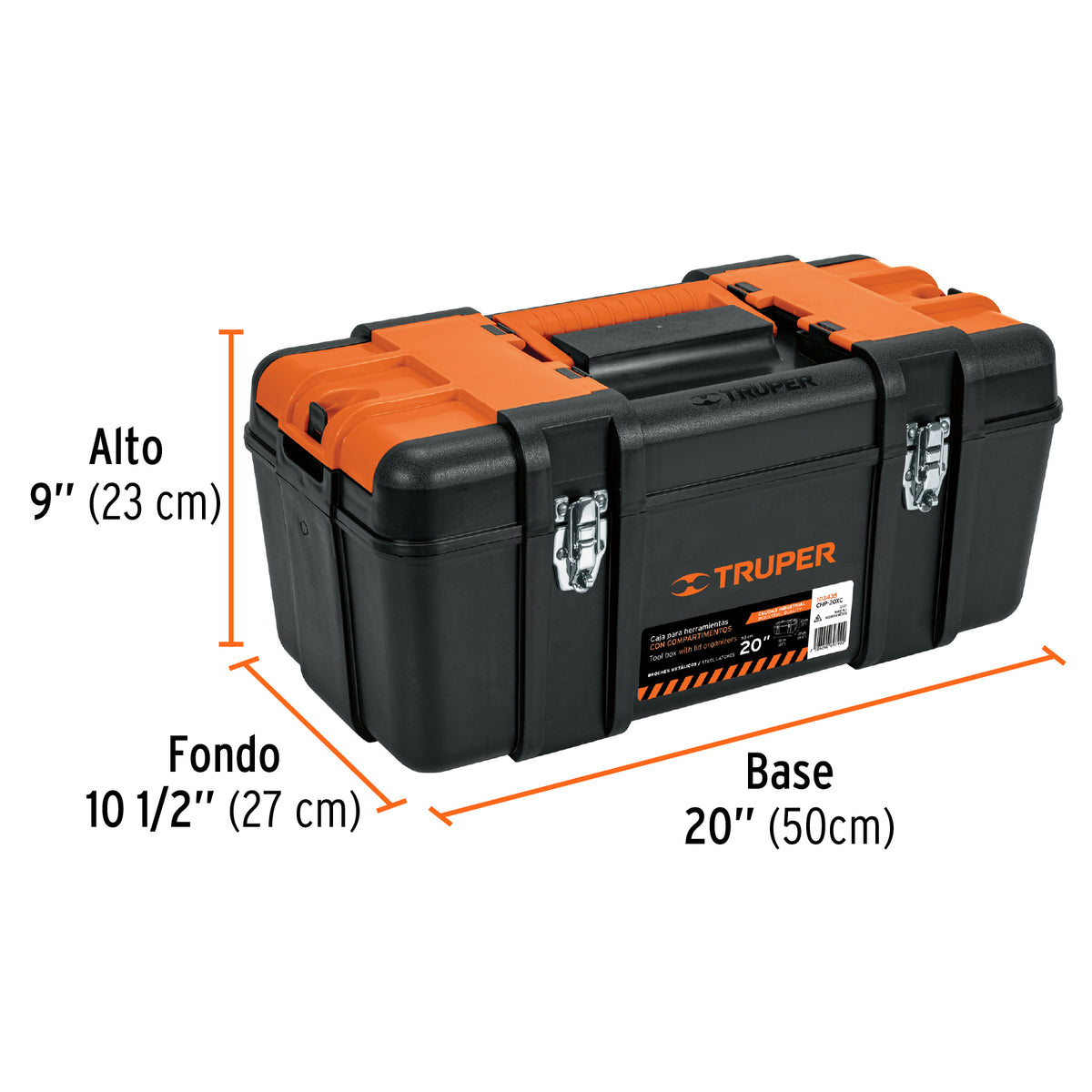 CAJA PARA HERRAMIENTAS CON COMPARTIMIENTOS TRUPER CHP-17XC NEGRA INDUSTRIAL