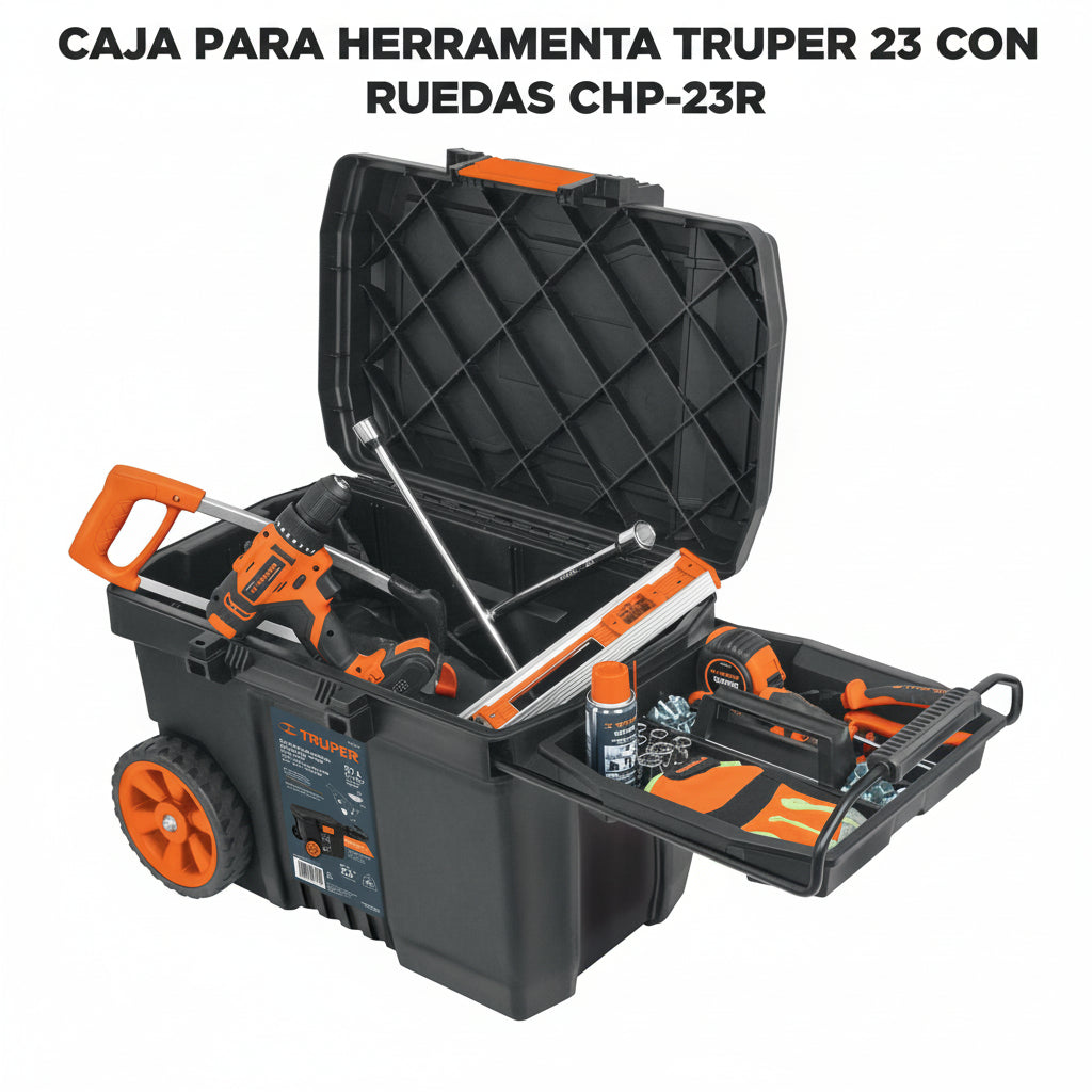 CAJA PARA HERRAMIENTA TRUPER 23 CON RUEDAS CHP-23R