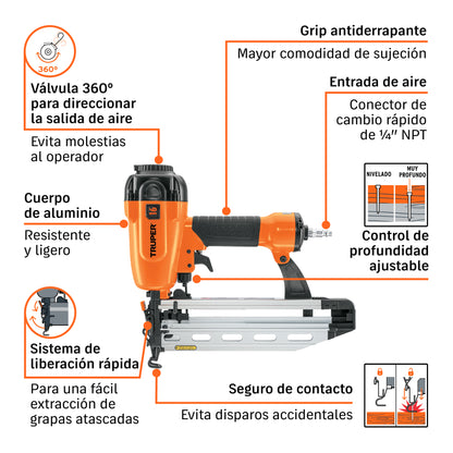MAQUINA PARA CLAVAR NEUMAT CAL.16 TRUPER CLNE-16